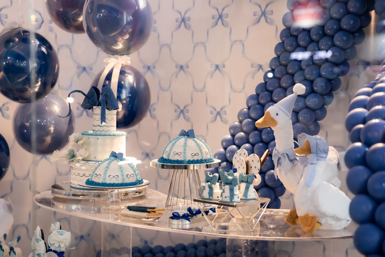 Decoração de festa com acrílico