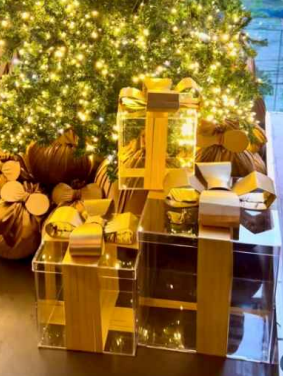 Trio de Caixas de Presentes com Tampa